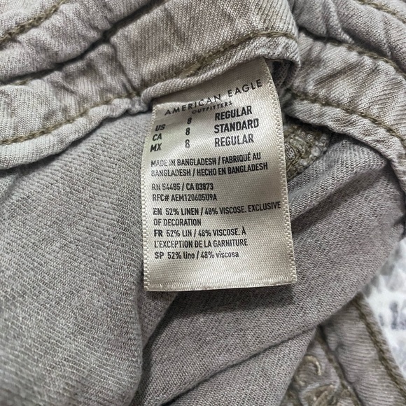 American eagle carpenter style pant. Light weight cotton, washed out green. Sz 8 - Picture 4 of 5